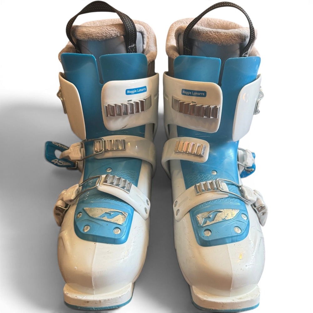 Nordica Fire Arrow Team 3 Ski Boots White Blue Womens 26.5 305mm Downhill